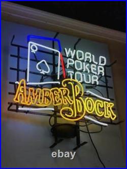 Light Lager Beer World Poker Tour 24x20 Neon Lamp Light Sign Wall Decor