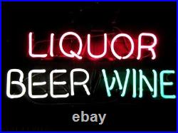 Liquor Beer Wine Store Neon Light Sign 20x14 Lamp Glass Decor Space Hanging