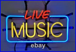 Live Music Neon Lamp Light Sign 24 Beer Bar Hanging Nightlight Decor EY