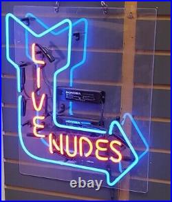 Live Nudes Girl Dancer Pole Neon Sign Lamp Light Pub Acrylic Beer With Dimmer