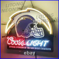 Los Angels Chargers Light Beer Neon Sign 19x15 Bar Pub Wall Deocr Artwork