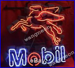 MOBIL MOTOR GAS & OILS Station Pegasus Horse Neon Sign Beer Light BEST DESIGN