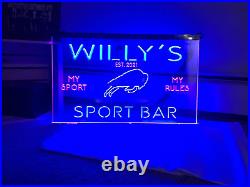 Man Cave It'S Millers Times Led Neon Sign Light Beer Bar Decor Blue + Red W16Xh1