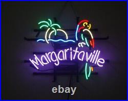 Margaritaville Parrot Palm Tree 17x14 Neon Sign Light Lamp Beer Bar Wall Decor