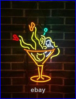 Martini Cocktails Girl Neon Light Sign 17x14 Lamp Beer Pub Party Live Nudes
