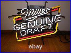 Miller Genuine Draft MGD Beer 17x14 Neon Light Sign Lamp Bar Glass Wall Decor