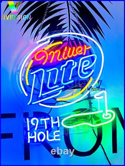 Miller Lite 19th Hole Golf Acrylic 20x16 Neon Light Sign Lamp Beer Bar Wall