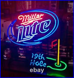 Miller Lite 19th Hole Golf Neon Light Sign 24x20 Beer Bar Decor Lamp Artwork Miller Lite 19th Hole Golf Neon Light Sign 24x20 Beer Bar Decor Lamp Artwork