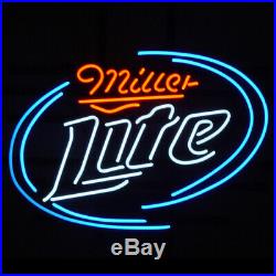 Miller Lite Beer Neon Light Sign 17x14 Bar Lamp Artwork Glass Gift Wall Decor