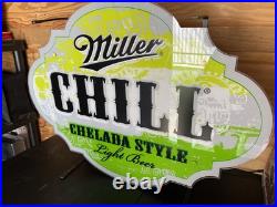 Miller Lite Beer Neon Sign Discontinued Chill Chelada Style 30x22 Mancave Miller Lite Beer Neon Sign Discontinued Chill Chelada Style 30x22 Mancave