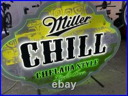 Miller Lite Beer Neon Sign Discontinued Chill Chelada Style 30x22 Mancave Miller Lite Beer Neon Sign Discontinued Chill Chelada Style 30x22 Mancave