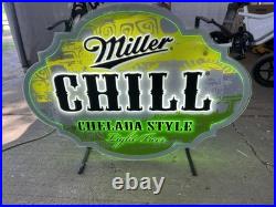 Miller Lite Beer Neon Sign Discontinued Chill Chelada Style 30x22 Mancave Miller Lite Beer Neon Sign Discontinued Chill Chelada Style 30x22 Mancave