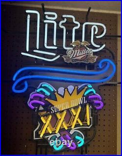 Miller Lite Beer Neon Sign ORIGINAL GREEN BAY PACKERS Super Bowl XXXI