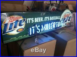Miller Lite Neon Beer Sign Baseball Team Pub Light Bar Tavern Issue Man Cave