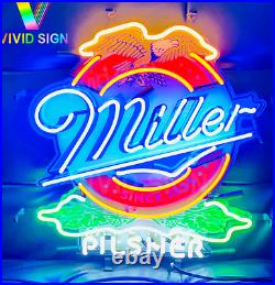 Miller Pilsner Eagle Beer Lamp Neon Light Sign 20x15 With HD Vivid Printing