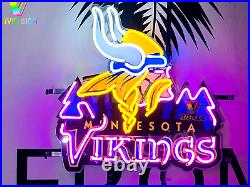 Minnesota Vikings Logo Neon Light Sign Lamp 17x17 With HD Vivid Printing