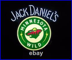 Minnesota Wild MN Whiskey Logo Beer Neon Sign Light Lamp 24x20