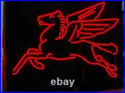 Mobil Gas Oil Flying Horse Pegasus Neon Light Sign 20x16 Beer Bar Lamp Mobil Gas Oil Flying Horse Pegasus Neon Light Sign 20x16 Beer Bar Lamp