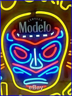 Modelo/Corona Lucha Libre Wrestling Skull Neon Beer Sign. Authentic & New in Box
