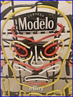 Modelo/Corona Lucha Libre Wrestling Skull Neon Beer Sign. Authentic & New in Box