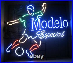 Modelo Especial Soccer Cerveza Beer 20x16 Neon Light Sign Lamp Bar Decor Glass