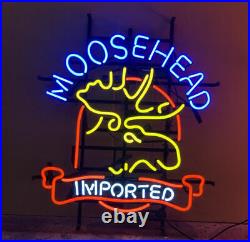Moosehead Imported Beer Deer 20x16 Neon Light Sign Lamp Bar Open Club Decor