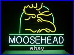Moosehead Lager Beer Deer 17x14 Neon Sign Light Lamp Bar Open Club Wall Decor