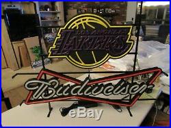 NEW 36 Budweiser Lakers Basketball LED Beer Bar Man Cave Sign Light Neo Neon