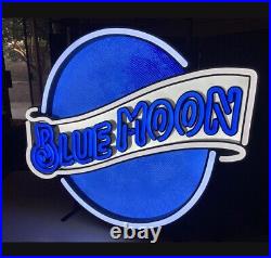 NEW Bluemoon Light LED Beer Sign Bar Neo Neon Light With Dimmer Blue Moon No Tap