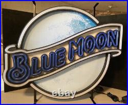 NEW Bluemoon Light LED Beer Sign Bar Neo Neon Light With Dimmer Blue Moon No Tap