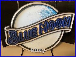 NEW Bluemoon Light LED Beer Sign Bar Neo Neon Light With Dimmer Blue Moon No Tap