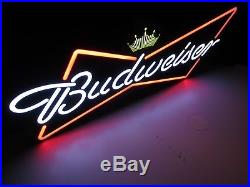 NEW Budweiser with Crown Bowtie Led Opti Neo Neon Beer Bar Sign Light Man Cave Pub