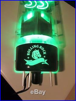 NEW Rare Rolling Rock 33 Amplifier Tube Beer Neon Sign Brewery Green Horse Bar