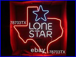 NOS BNIB authentic LONE STAR BEER Neon Sign / Bar Light with huge TEXAS vtg