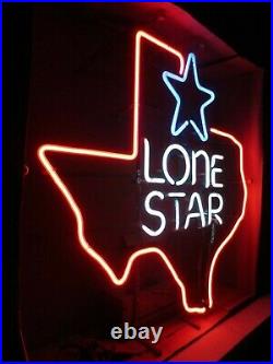 NOS BNIB authentic LONE STAR BEER Neon Sign / Bar Light with huge TEXAS vtg