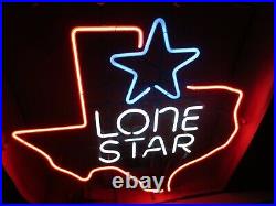 NOS BNIB authentic LONE STAR BEER Neon Sign / Bar Light with huge TEXAS vtg