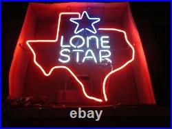 NOS BNIB authentic LONE STAR BEER Neon Sign / Bar Light with huge TEXAS vtg