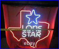 NOS BNIB authentic LONE STAR BEER Neon Sign / Bar Light with huge TEXAS vtg