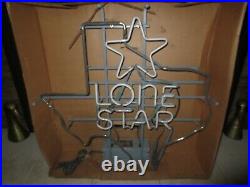 NOS BNIB authentic LONE STAR BEER Neon Sign / Bar Light with huge TEXAS vtg