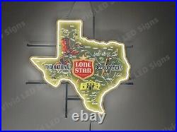 National Lone Star Beer Of Texas 24 Vivid LED Neon Sign Light Lamp With Dimmer