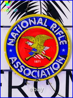 National Rifle Association Lamp Light Neon Sign 17x17 With HD Vivid Printing