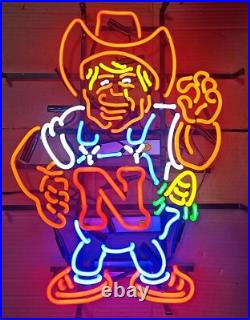 Nebraska Herbie 24x20 Neon Sign Lamp Real Glass Gift Show Beer Bar Wall Decor