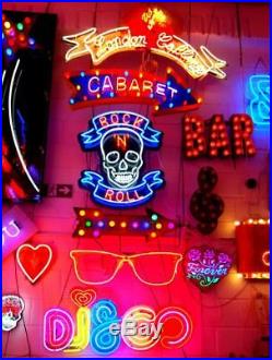 Neon Light Rockn Roll Skull Art Beer Bar Pub Wall Decor Sign