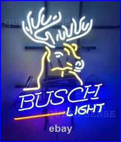 Neon Light Sign Lamp For Busch Light Beer 20x16 Deer Stag Head Bar Open