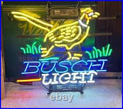 Neon Light Sign Lamp For Busch Light Beer 20x16 Pheasant Hunters Wall Decor