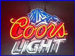 Neon Light Sign Lamp For Coors Light Beer 20x16 Mountain HD Vivid Printing