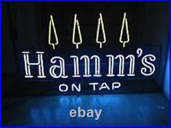 Neon Light Sign Lamp For Hamm's On Tap 20x16 Lager Beer Glass Bar Garage Decor