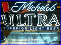 Neon Light Sign Lamp For Michelob Ultra Ribbon 24x20 Superior Light Beer Glass