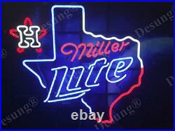 Neon Light Sign Lamp For Miller Lite Beer 20x16 Houston Astros Texas
