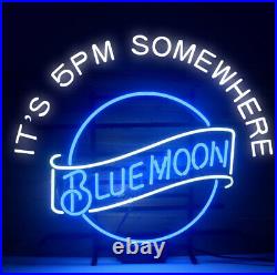 Neon Signs Gift Blue Moon Beer Bar Pub Store Party Room Wall Window Decor 19x15